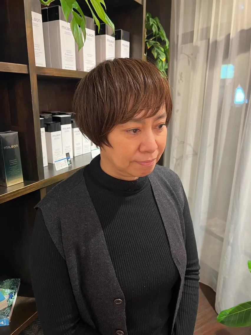 ショート カット デジタルパーマ 加藤園のヘアスタイル