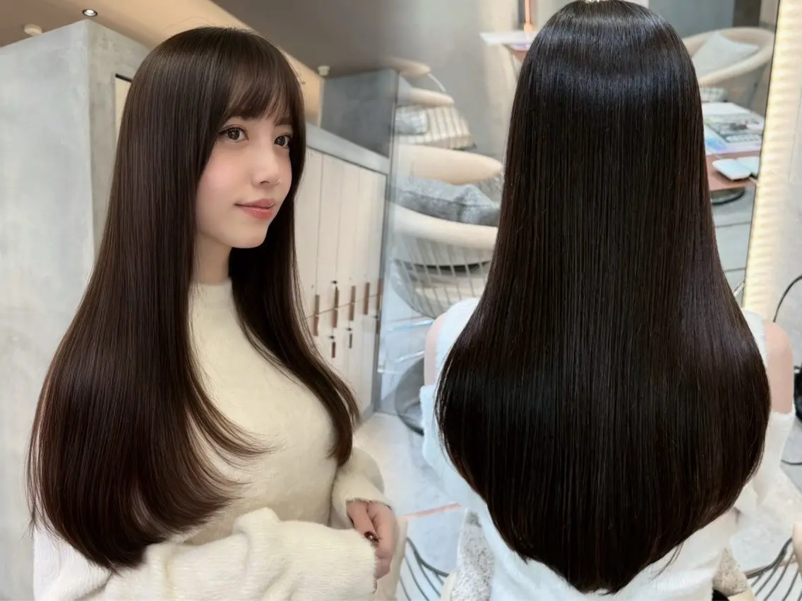 🫧【新メニュー︎🌟期間限定】カット＋高濃度水素カラー＋スチームで浸透させる高保湿トリートメント付き🫧の写真