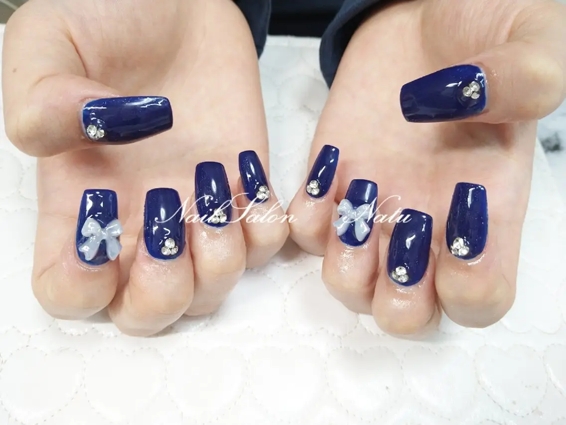 ネイル 長さ出し スクエアネイル nailsalon Natuのネイルデザイン