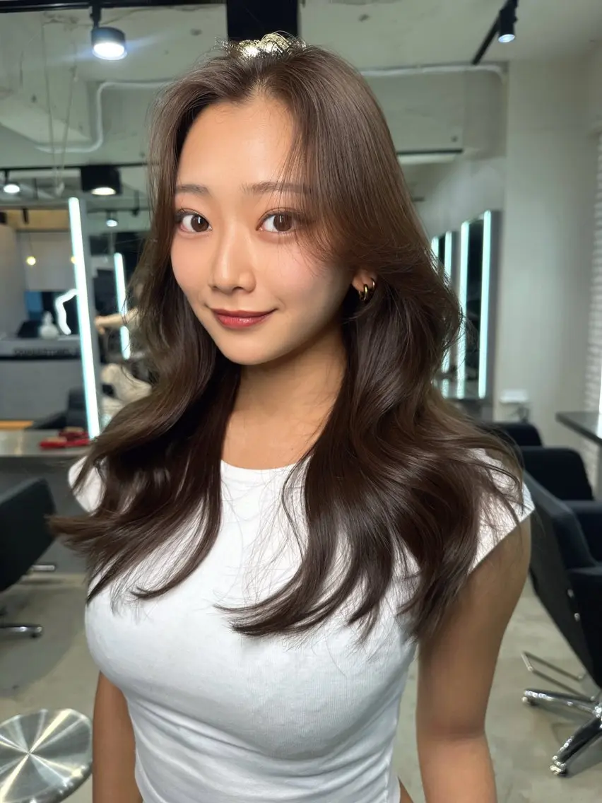 ミディアム カラー ヘアカラー トリートメント 爆美女ヘア💎 艶透明感カラー💎のヘアスタイル