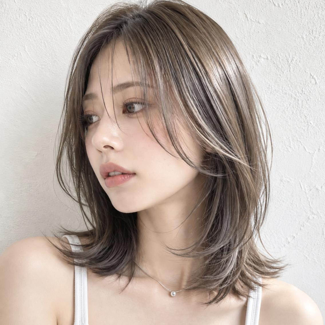 ミディアム カラー カット ヘアカラー トリートメント SOURCE京橋🌟 ヘアケア/艶カラーのヘアスタイル
