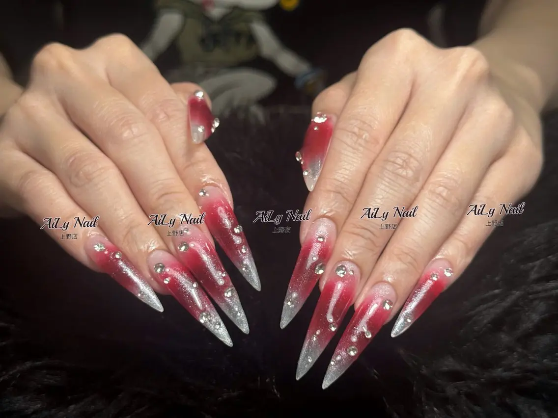 ネイル ボルドー ブラウン 韓国ネイル マグネットネイル ワンホンネイル ハンドネイル AiLy Nail 上野店のネイルデザイン