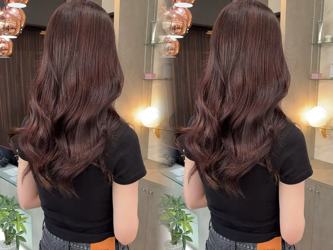 ロング 顔周りカット 韓国風ヘア レイヤーカット ヘアカラー トリートメント ヘッドスパ ヘアセット 顔まわりレイヤー/諒 オリーブカラー/天神のヘアスタイル