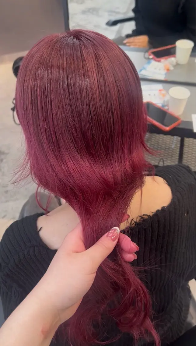 ロング カラー ヘアアレンジ レッドカラー ヘアカラー 🎀ブリーチ×艶髪 🎀 ♡さや♡のヘアスタイル