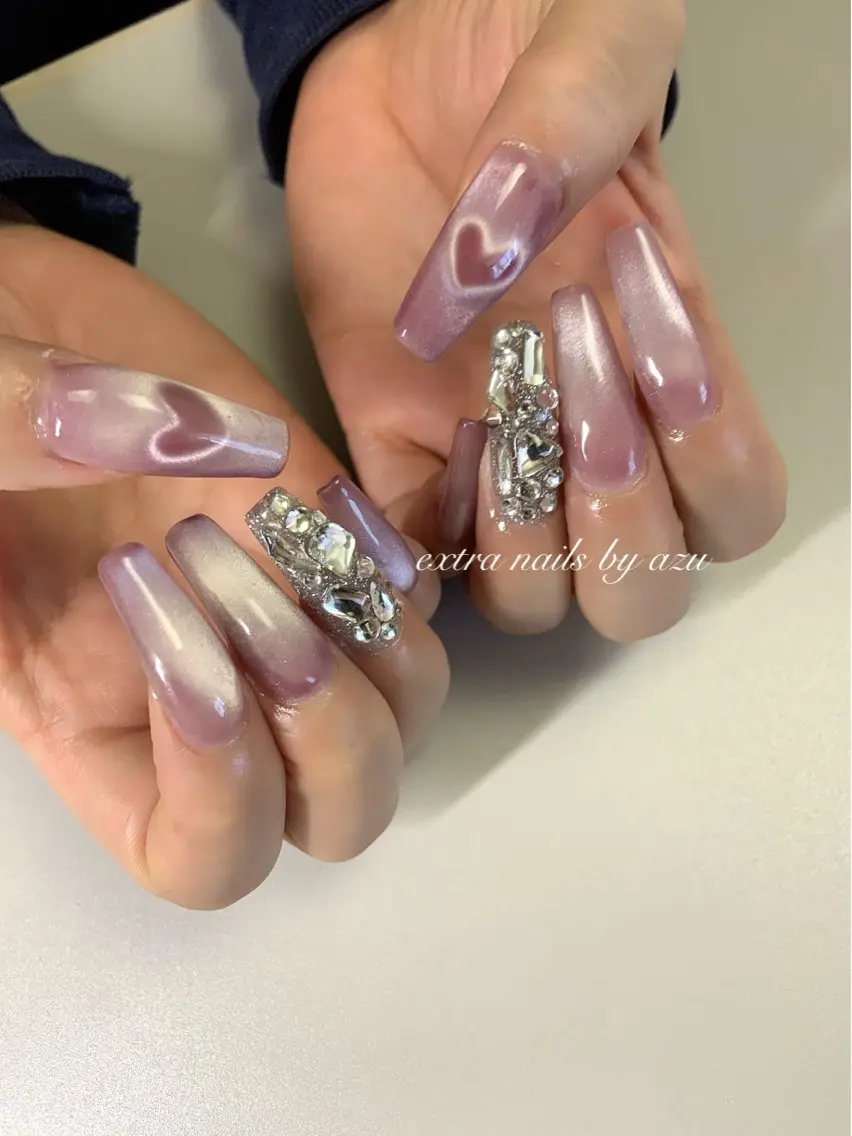 ネイル ハート マグネットネイル ハンドネイル extranails ／lemellaのネイルデザイン