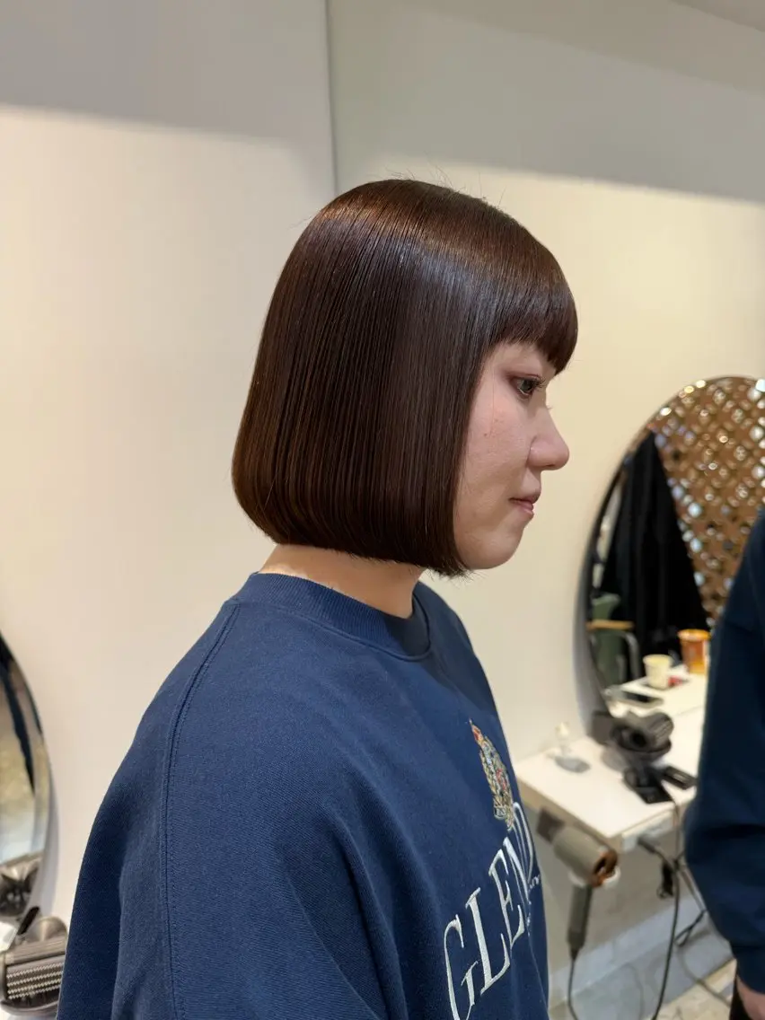 ショート ボブ カット 縮毛矯正 トリートメント AYAKA 下北沢suuのヘアスタイル