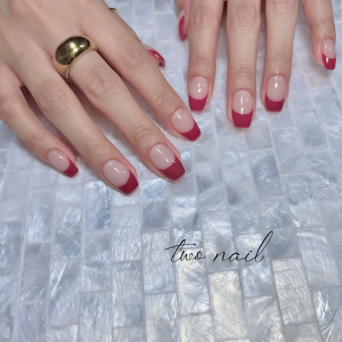 ネイル アートネイル ネイルチップ ホワイト ハンドネイル two nailのネイルデザイン