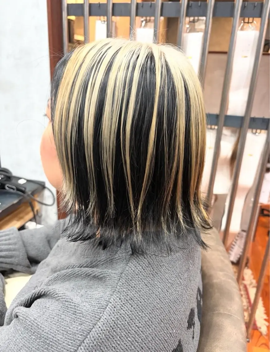 ミディアム カラー ヘアアレンジ 烏山 達也のヘアスタイル