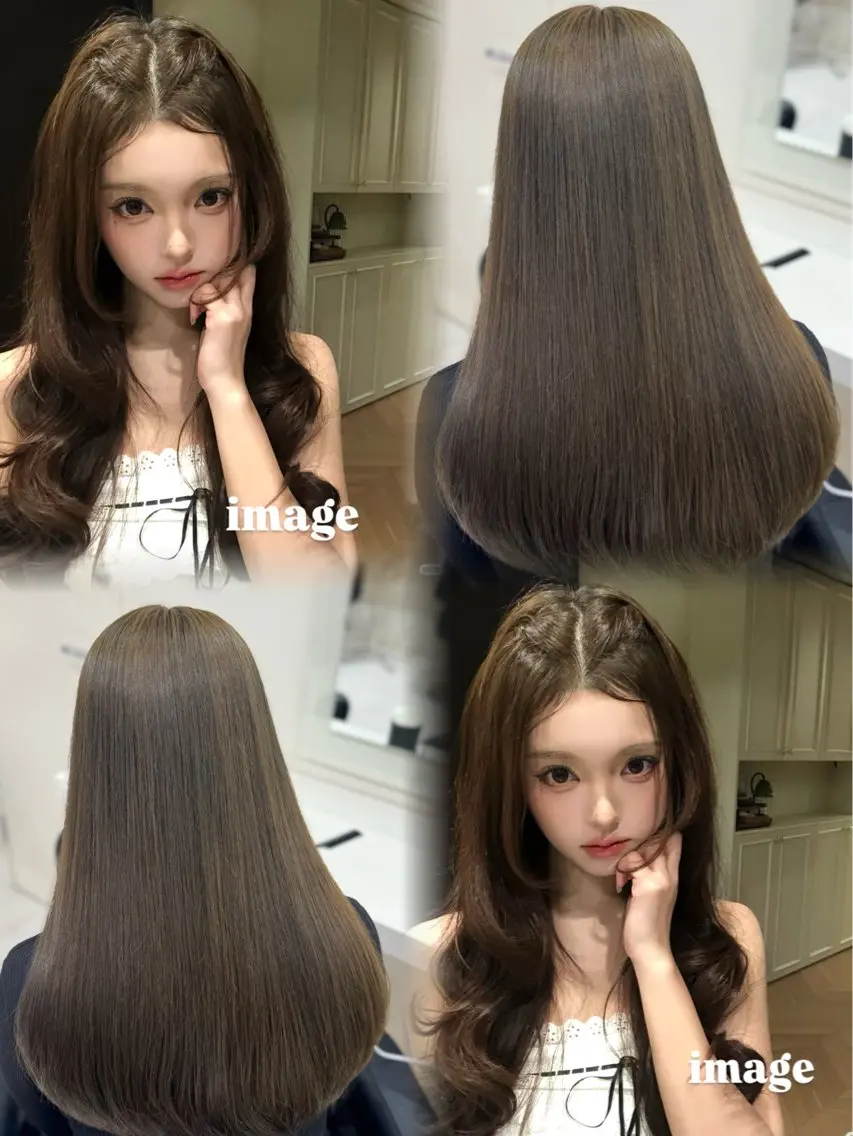 ロング カラー カット ヘアカラー 🤍韓国大人っぽ ベージュMAI🤍のヘアスタイル