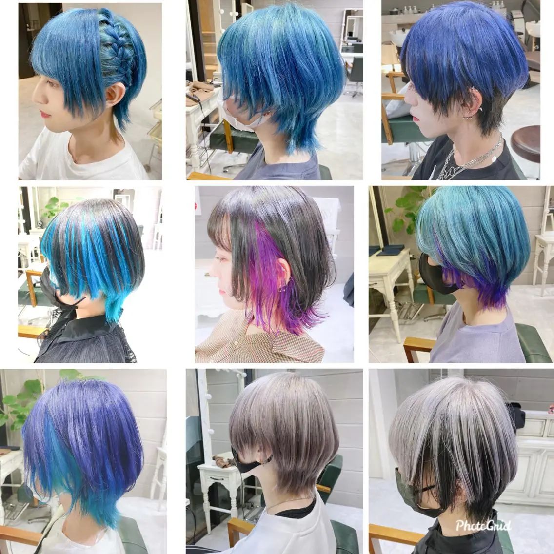 🫧💙ブルー系ハイトーン💙🫧ケアブリーチ2回+カラー+うる艶トリートメント〔ブリーチ2回込み〕の写真