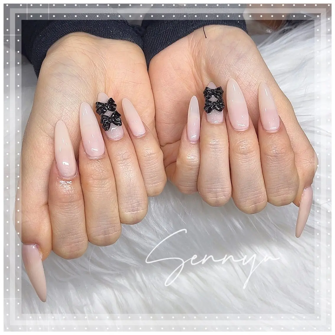 ネイル リボン シンプルネイル モンナ CCのネイルデザイン