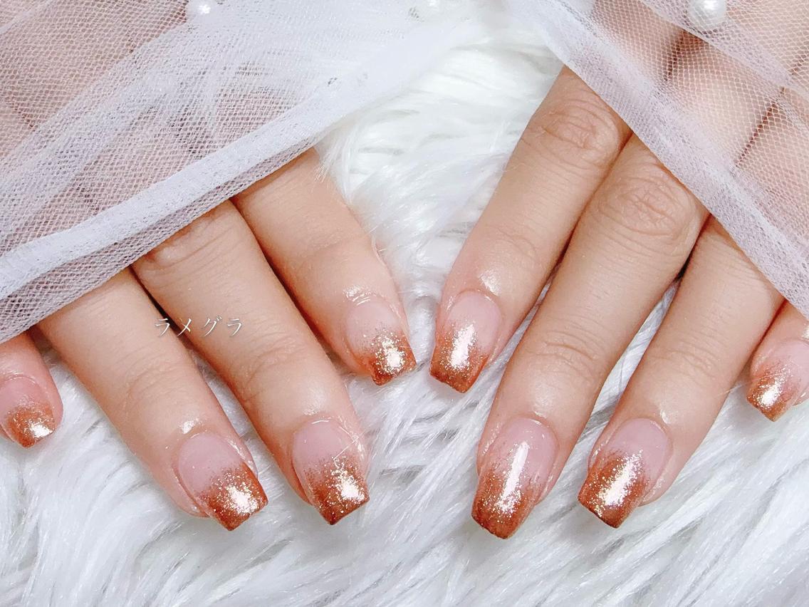 ネイル アートネイル フラッシュネイル フレンチネイル ジェルネイル ガラスフレンチ M2 BEAUTY Rikaのネイルデザイン