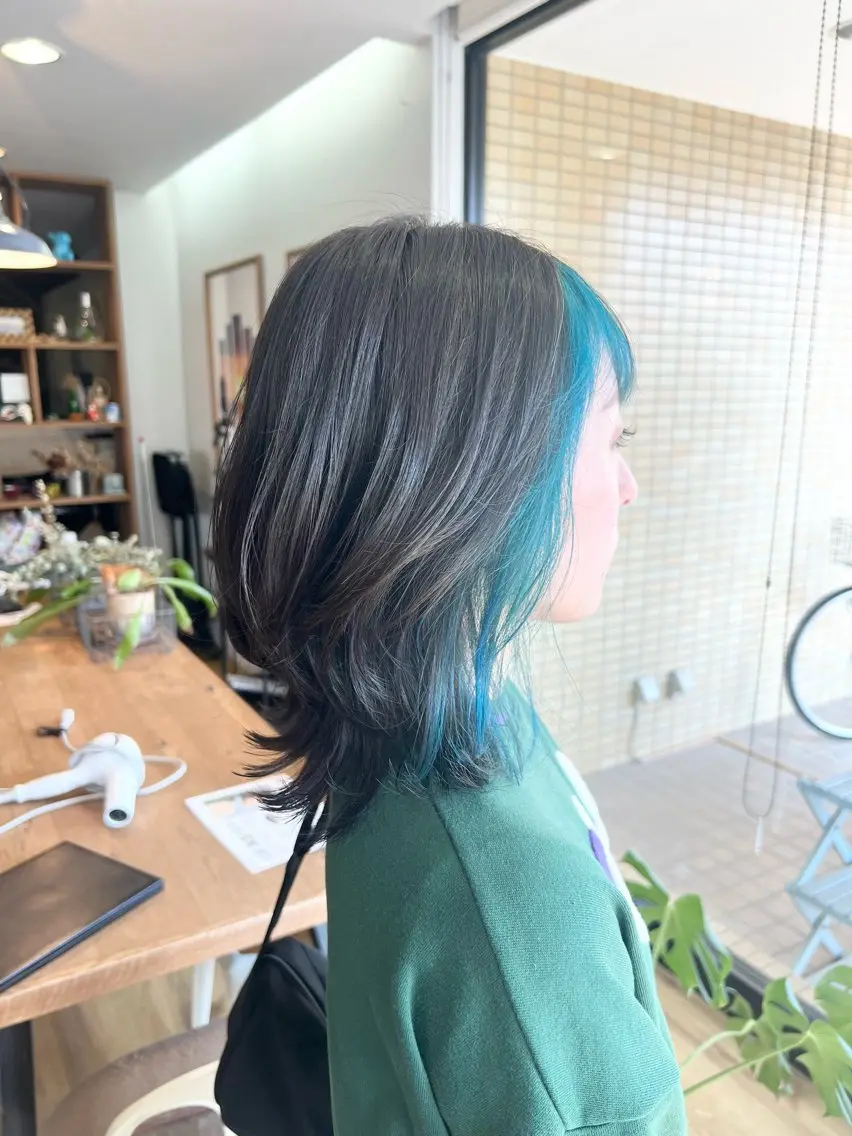 ミディアム カラー ミストバング  フェイスフレーミング ヘアカラー 堀 望美のヘアスタイル