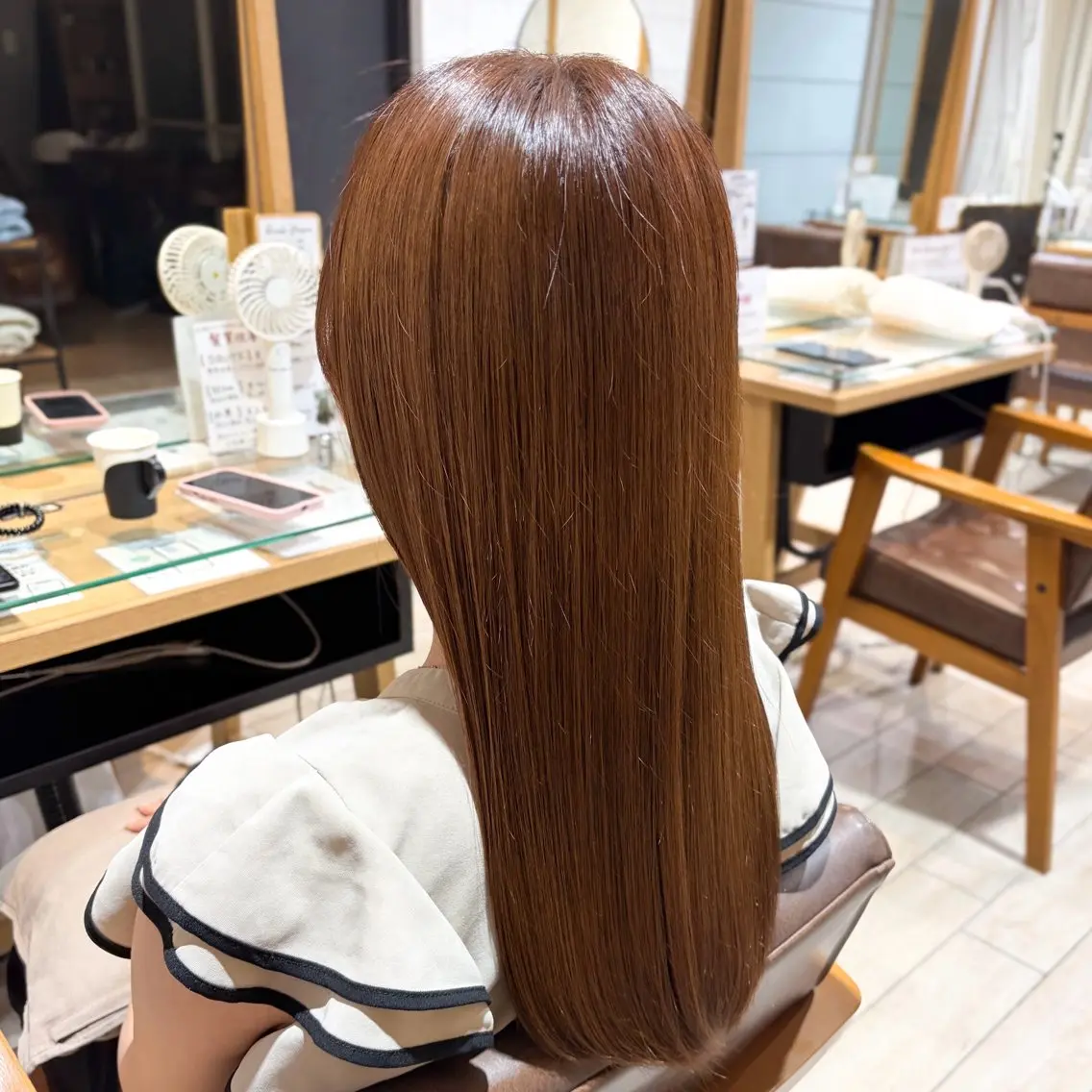 セミロング カラー ブラウンカラー カット ヘアカラー トリートメント 🦩 Rui 🦩のヘアスタイル