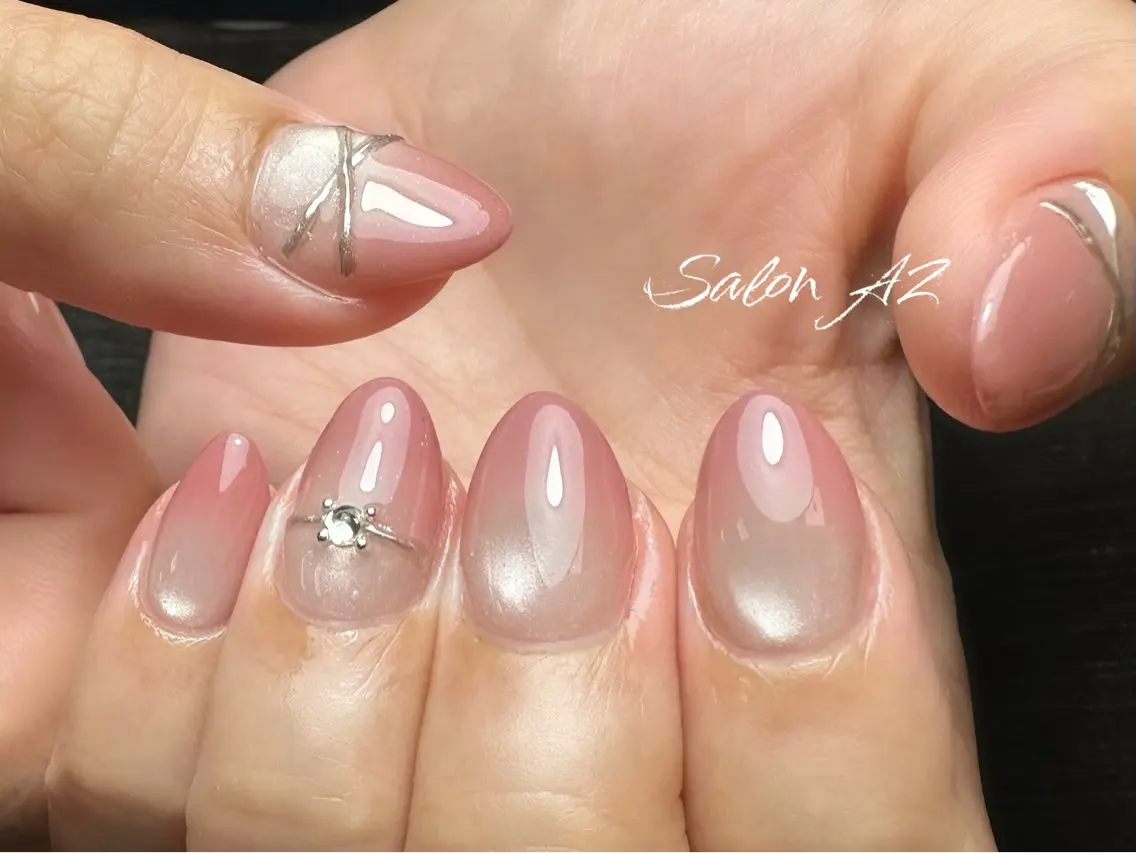 ネイル アートネイル フットネイル フレンチネイル マグネットネイル 持ち込み ハンドネイル salon AZ NANAのネイルデザイン