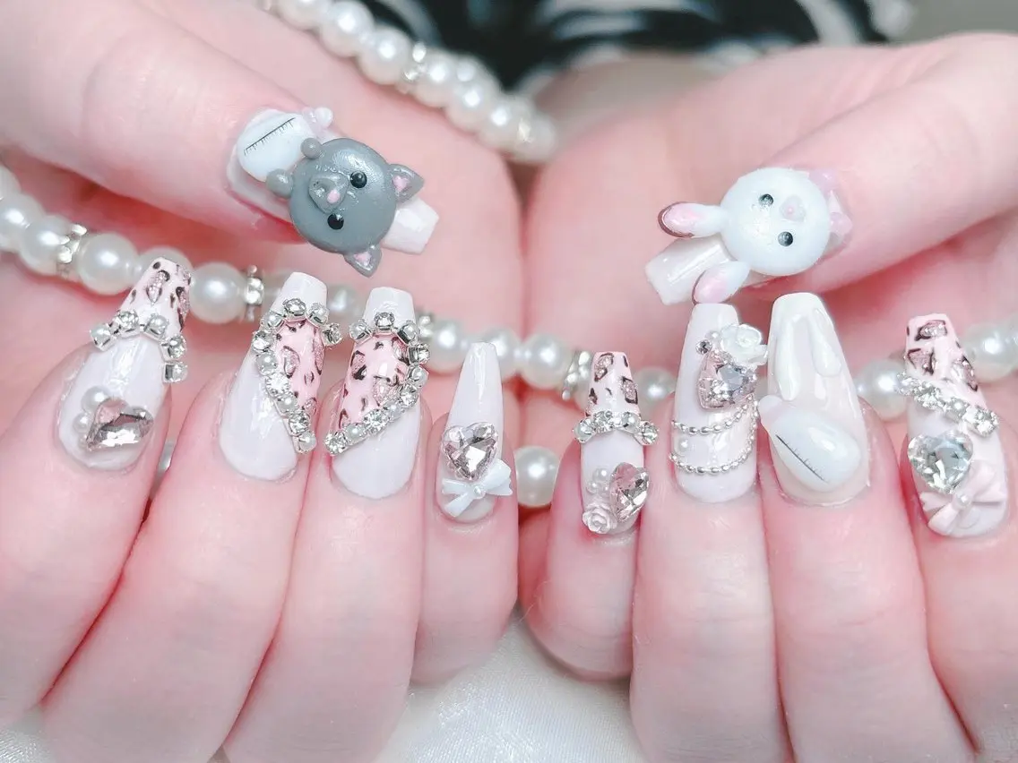 ネイル 成人式 大理石ネイル(マーブル) リボン 夏ネイル ネイルチップ ハンドネイル ハンドケア MIO🌸Nail スカルプ専門店のネイルデザイン