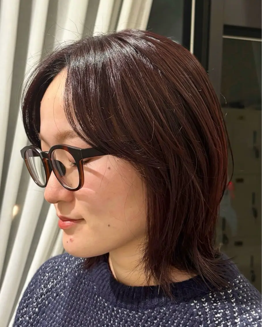 カラー ブリーチ ブリーチなしカラー レッドカラー SLASHスラッシュ 辻村  彩華のヘアスタイル