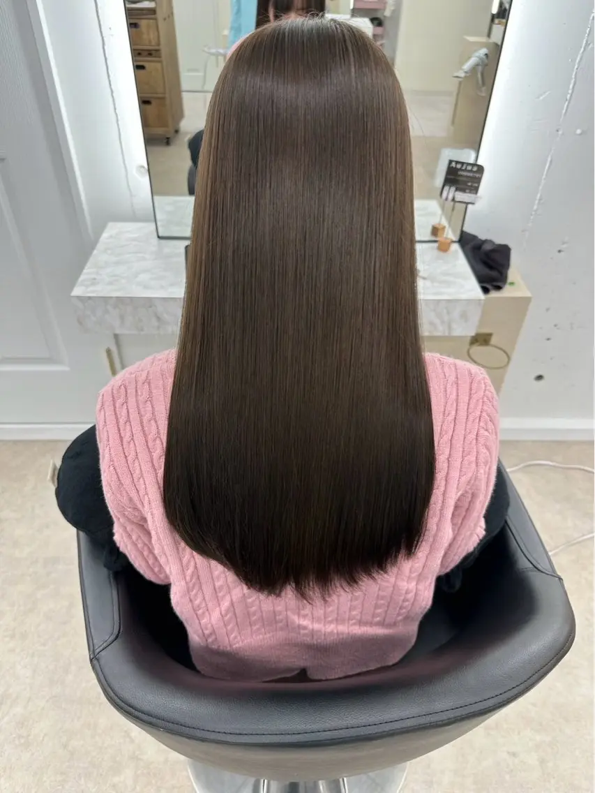 ロング 縮毛矯正 竹内 蓮のヘアスタイル