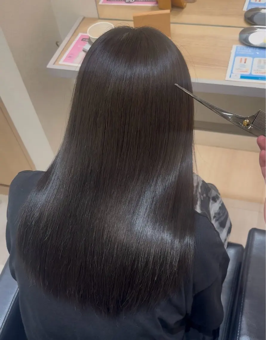 セミロング カラー 髪質改善 ヘアカラー トリートメント かんた /百道浜・髪質改善のヘアスタイル