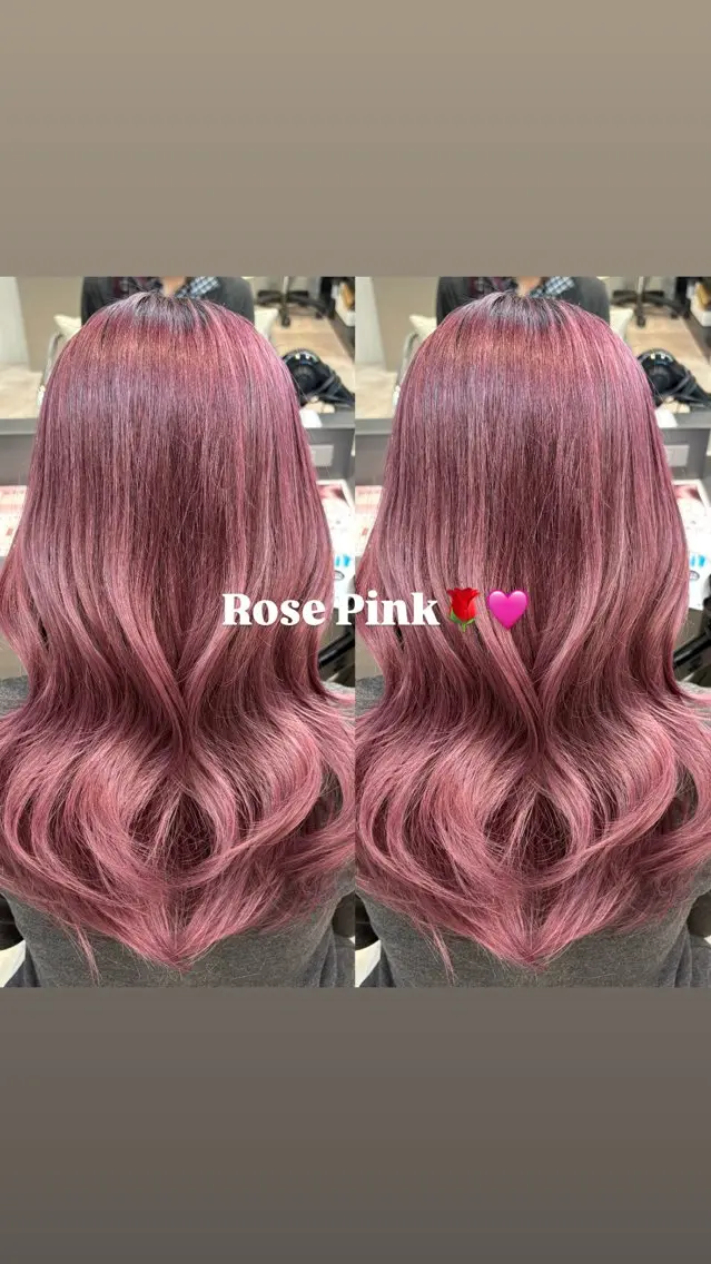 ロング カラー 透明感カラー ピンクカラー ローズカラー ヘアカラー 透明感カラー🩵 /えりのヘアスタイル