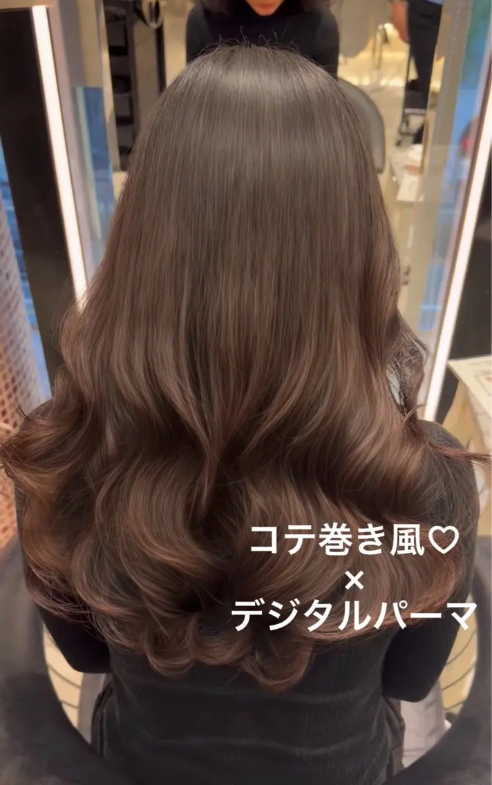 ロング パーマ デジタルパーマ パーマ 顔周り/透明感/銀座 🩵rinoのヘアスタイル