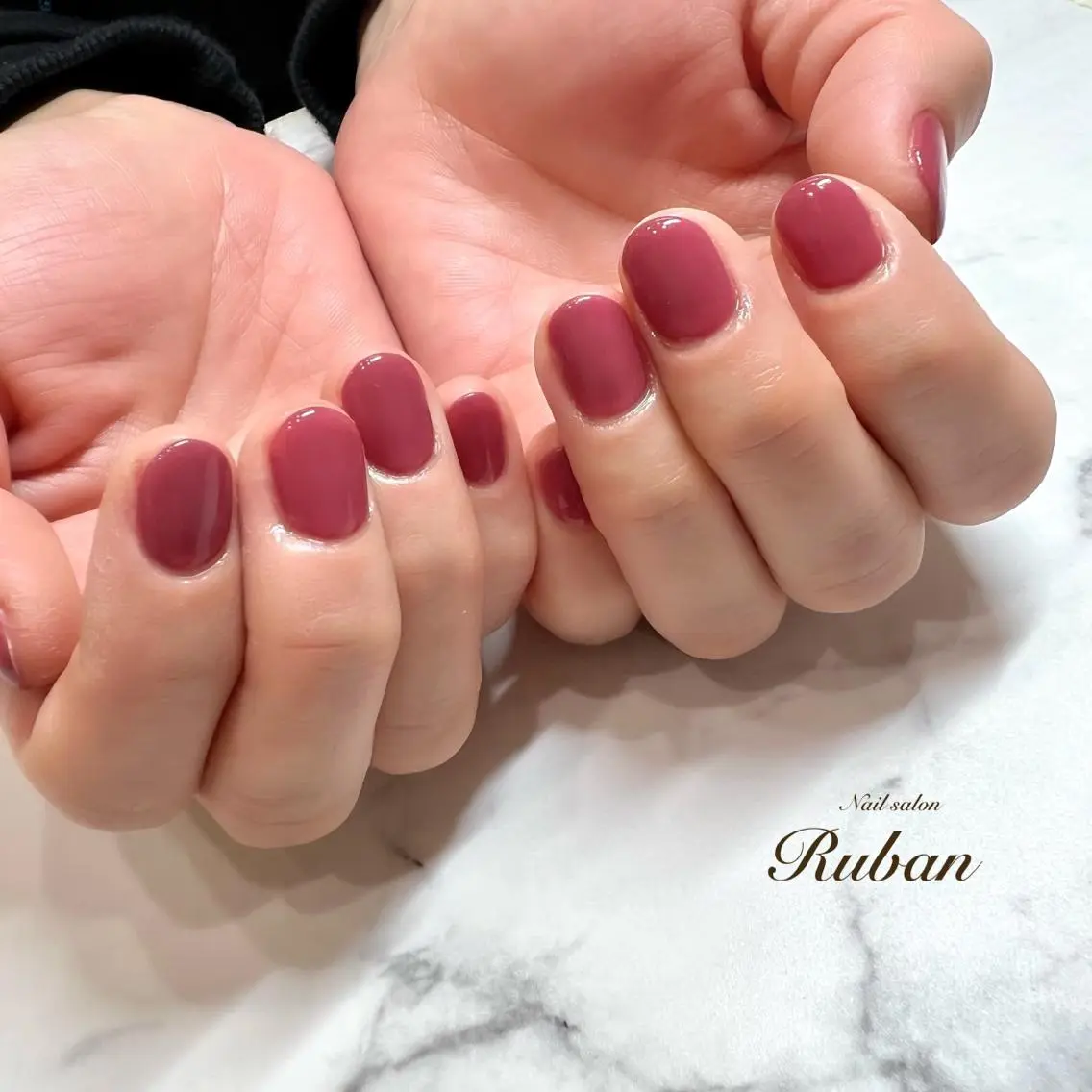 ネイル ワンカラーネイル ピンク シンプルネイル Nail salon Rubanのネイルデザイン