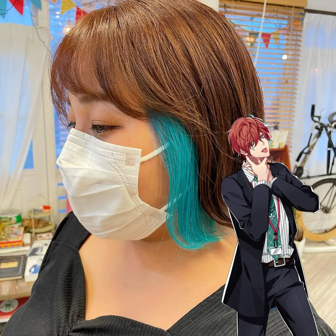 ミディアム カラー インナーカラー 推し ブリーチ  髪質改善のヘアスタイル