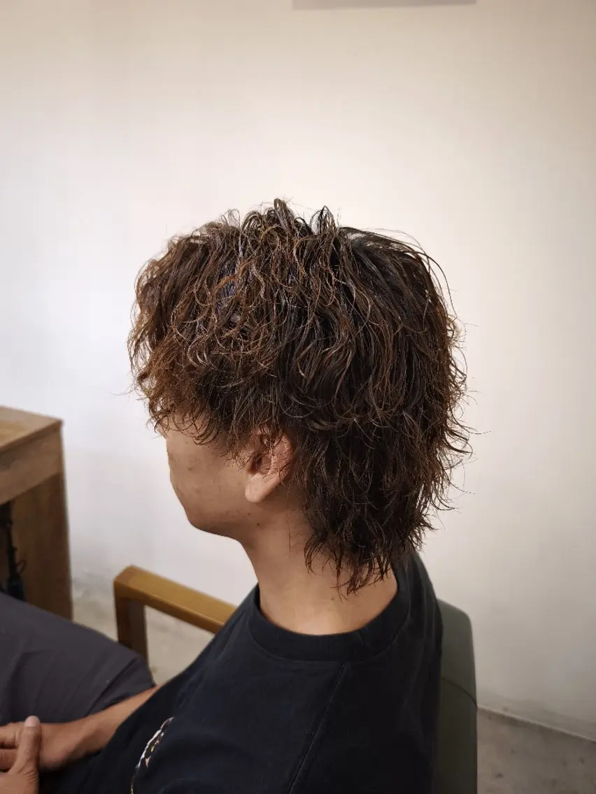 ミディアム カット パーマ KLYiEの裏口🐣 おおむら（メンズ専）のヘアスタイル