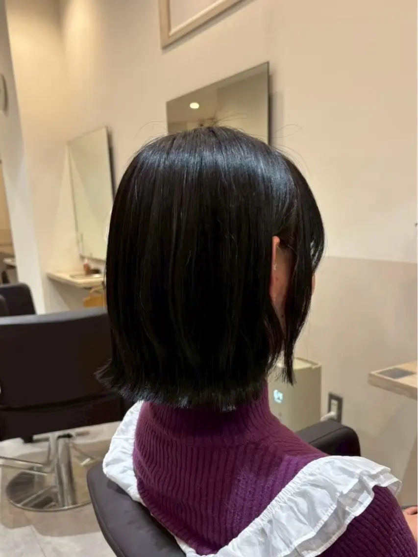 ミディアム 切りっぱなしボブ ボブ カット Reika 🎀"のヘアスタイル