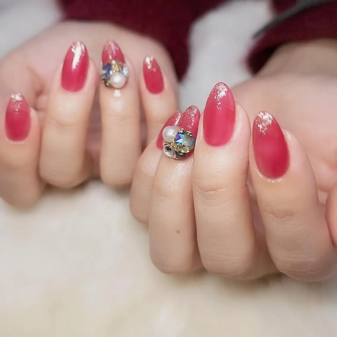 ネイル シンプルネイル ストーンネイル nailart ecritのネイルデザイン