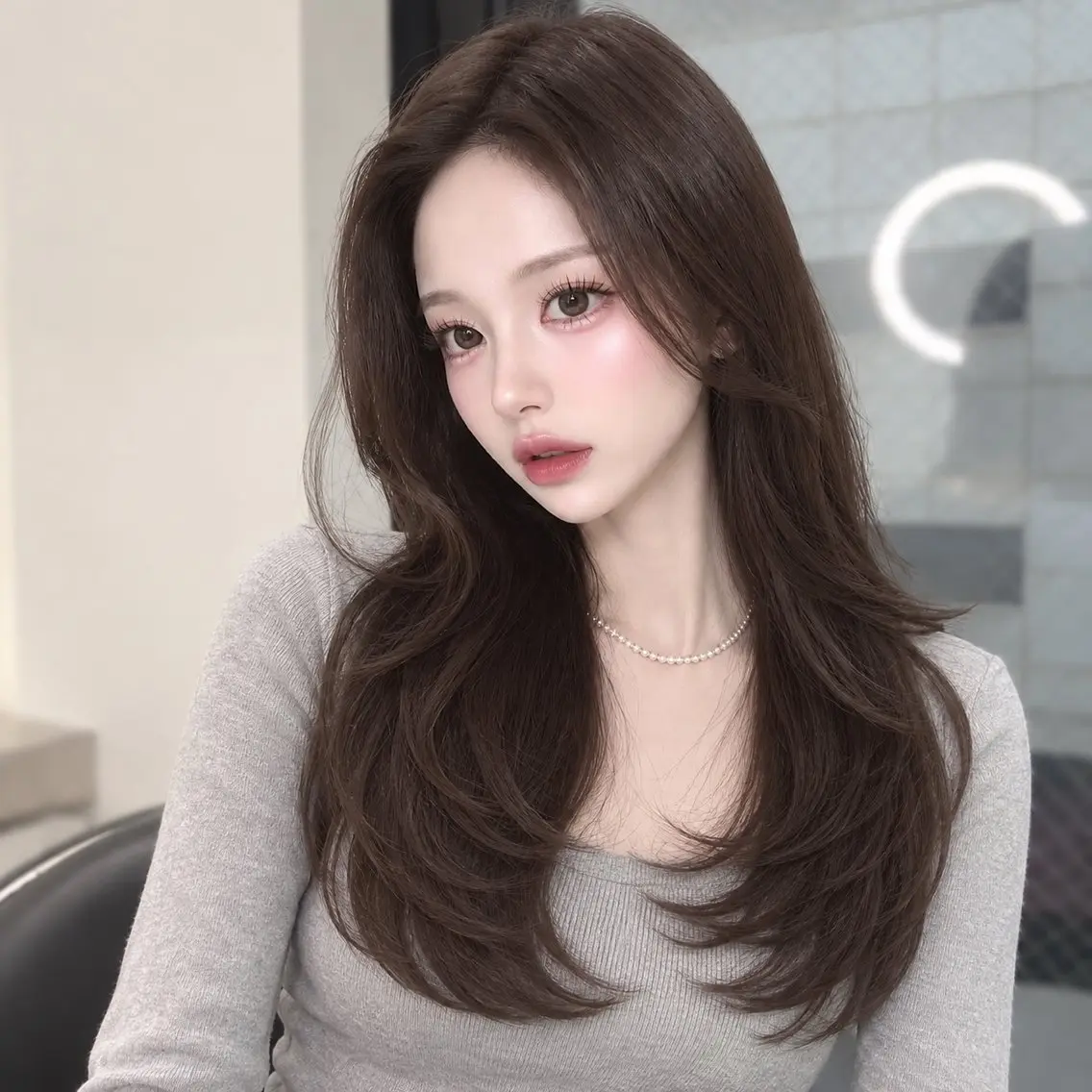 ロング カラー カット ヘアカラー トリートメント 菜々美 暖色×ハイト ーン×ボブ🎀のヘアスタイル