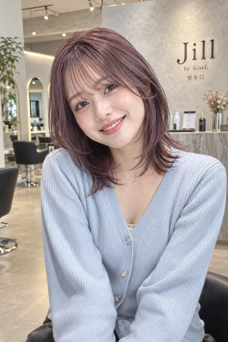 【ゲリラクーポン⭐️】顔まわりカット＋透明感カラー＋2STEPトリートメントの写真