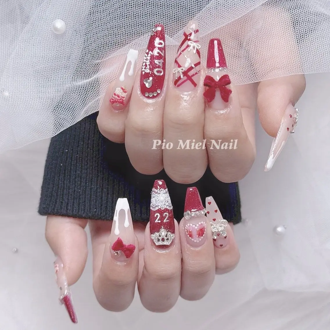 ネイル ハンドネイル HANA 長さだしのネイルデザイン