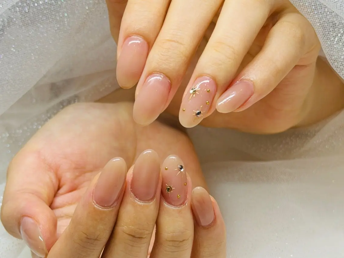ネイル アートネイル ゴールド ミラーネイル ピンク ハンドネイル LeDali 東銀座のネイルデザイン