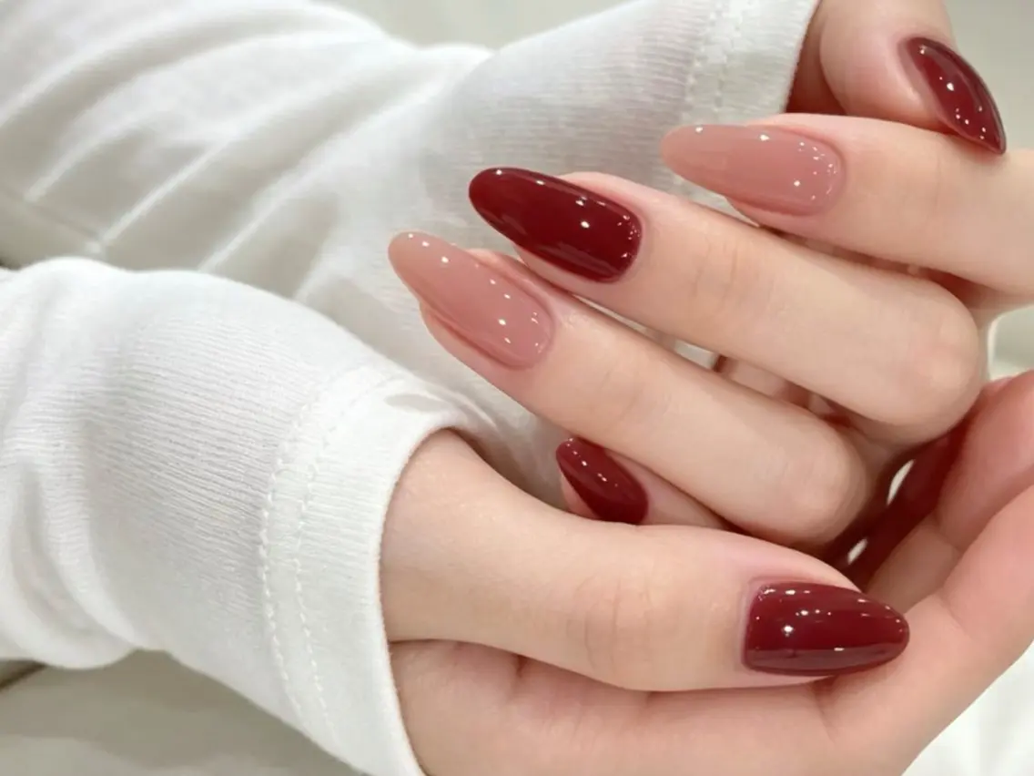 メンズ ネイル ボルドー ブラウン チークネイル 長さ出し フットネイル ハンドネイル ハンドケア NEW NAIL 池袋🔥🧲のネイルデザイン