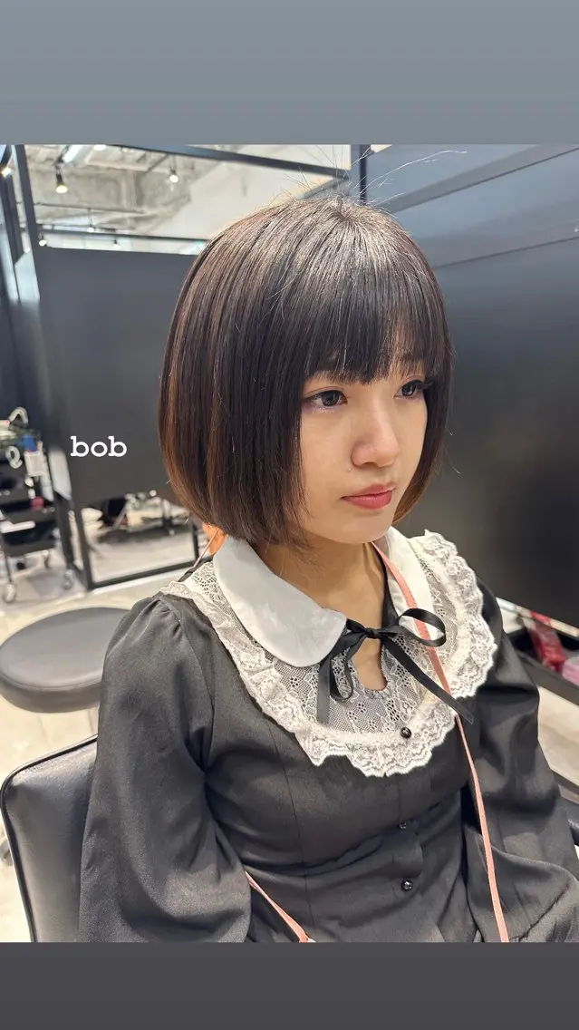 ショート カラー 黒髪 ブラウンカラー ケアカラー ピンクカラー ピンクブラウン カット ヘアカラー 天野 瑠真のヘアスタイル