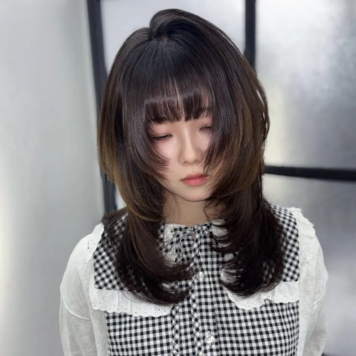 ロング カット Ren. 🦋デザインカラーのヘアスタイル
