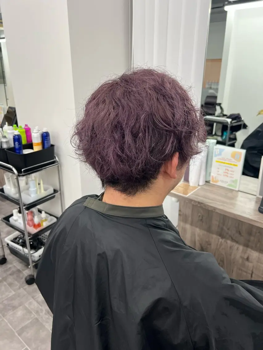 カラー メンズ メンズブリーチ ブリーチ ラベンダーカラー あやの/ Jr.スタイリストのヘアスタイル