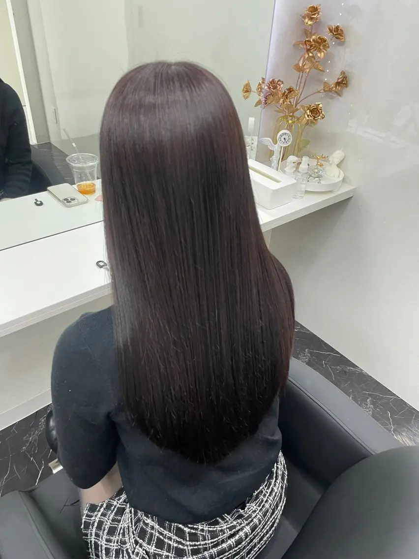 ロング カラー 透明感カラー グレージュ ラベンダーカラー ラベンダーグレージュ ラベンダーグレー Blue/博多/ 水口莉沙のヘアスタイル
