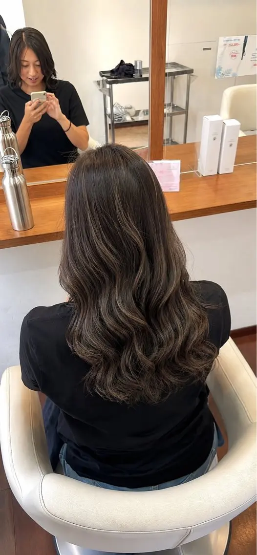 ロング ハイライト カット ヘアカラー トリートメント 今在家 玲【自然な 縮毛矯正/メンズ】のヘアスタイル