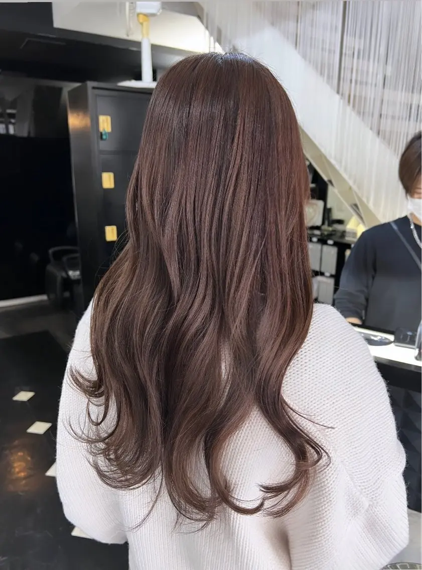 ロング カラー ベージュカラー ブリーチ ブラウンカラー ショコラグレージュ チョコレートブラウン カット ヘアカラー トリートメント 艶髪 ♡Tomiyaのヘアスタイル