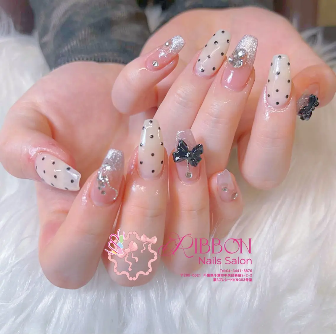 ネイル フレンチネイル ジェルネイル マグネットネイル 持ち込み ニュアンスネイル ハンドネイル Ribbonnail salonのネイルデザイン
