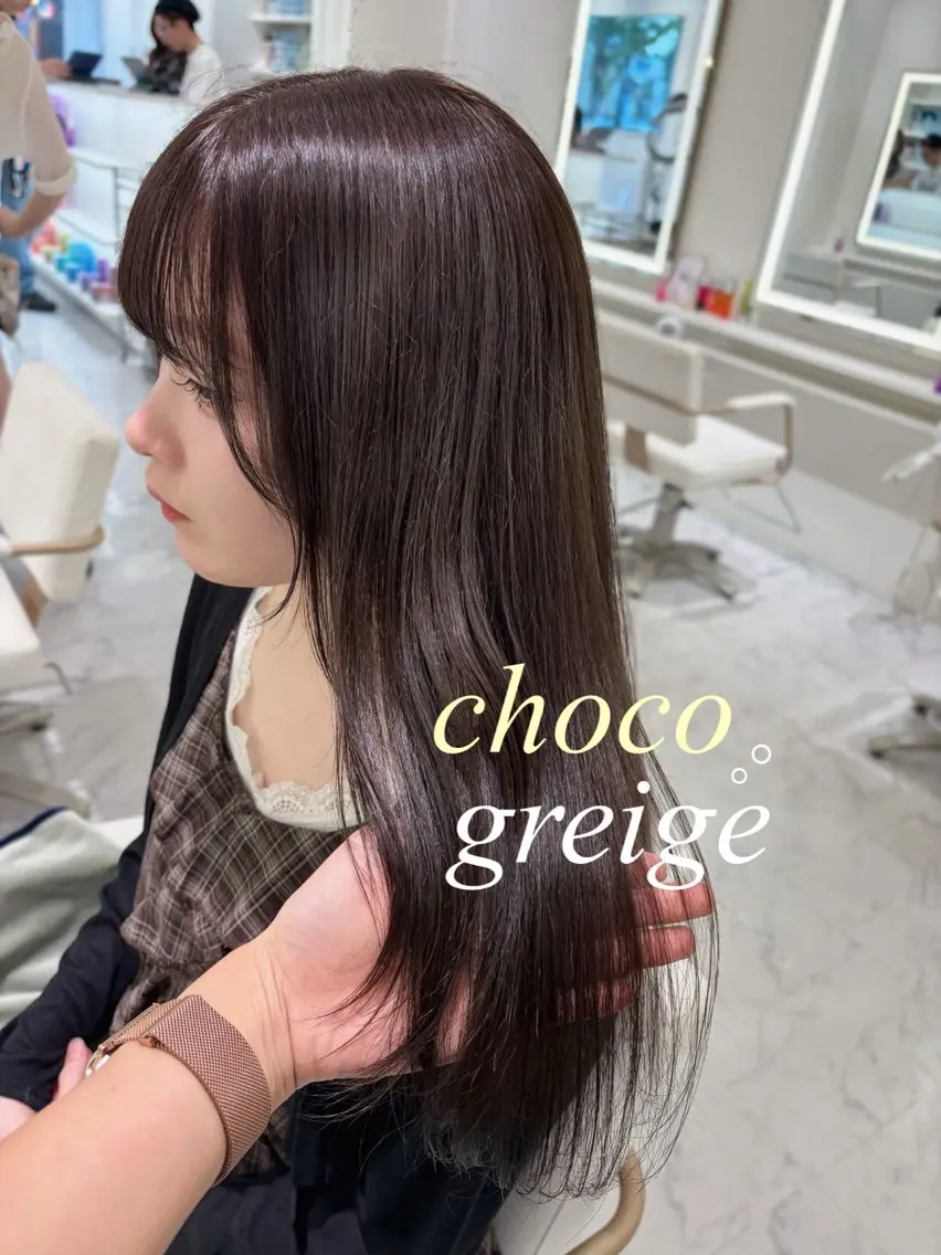 ロング カラー ベージュカラー 透明感カラー グレージュ カット ヘアカラー ParveMix┊ 太田 千尋🪽‪のヘアスタイル