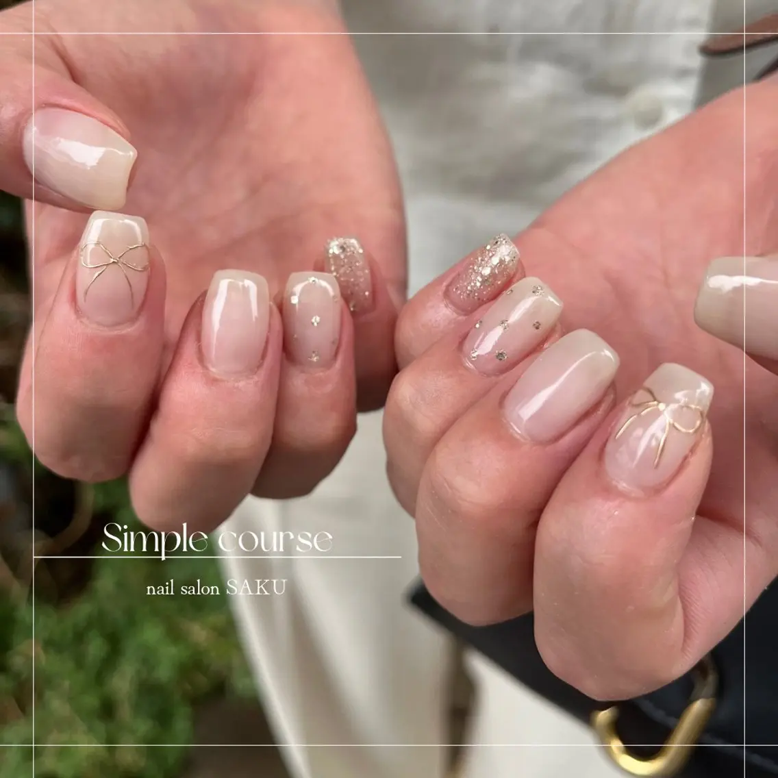 ネイル ニュアンスネイル シンプルネイル SAKU nail 作島茜のネイルデザイン