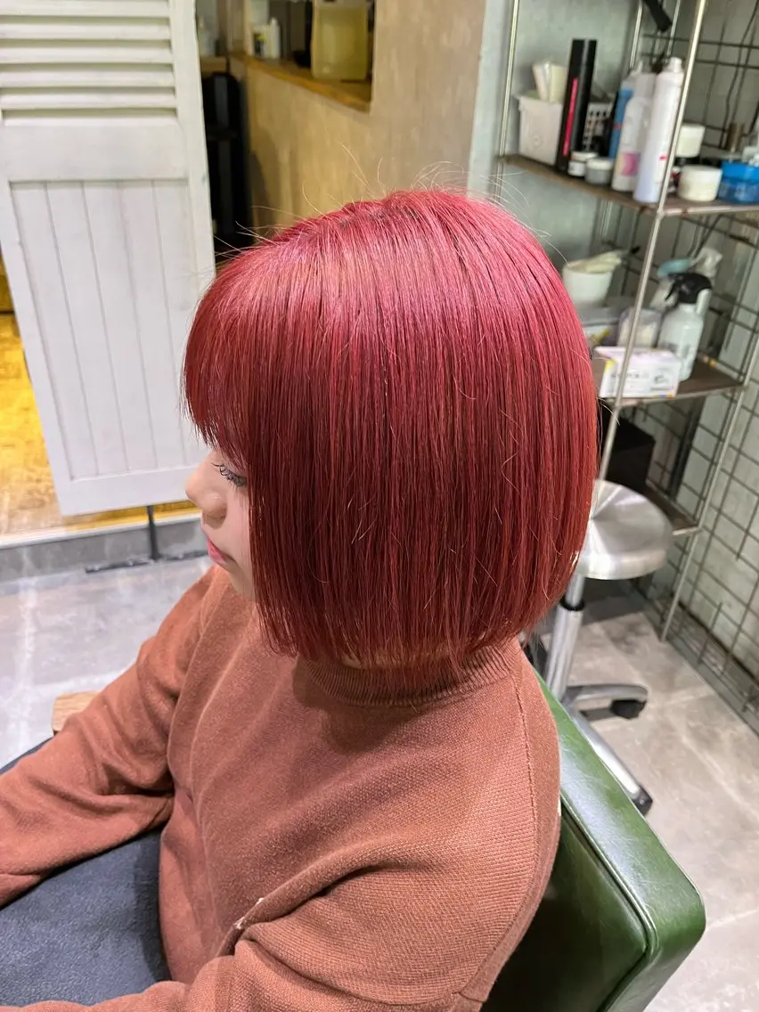 カラー ピンクカラー UMM daichi メンズパーマのヘアスタイル