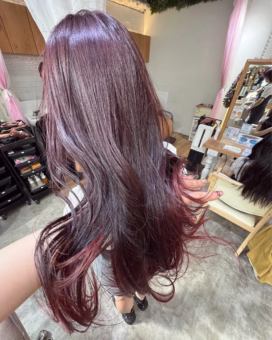 ロング カラー カット 縮毛矯正 ツキノキ ミナのヘアスタイル