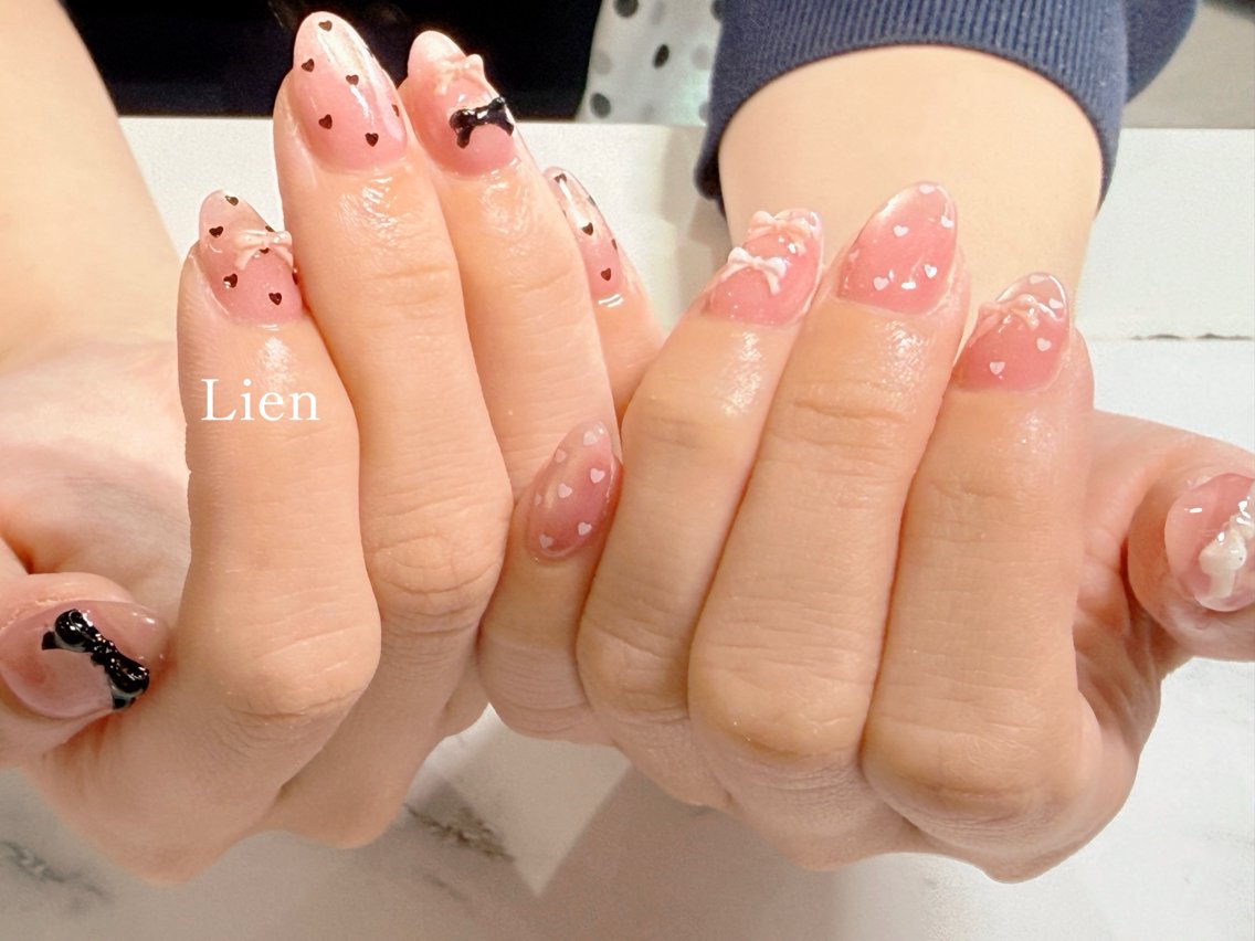 ネイル 長さ出し フットネイル フレンチネイル ジェルネイル ガラスフレンチ ハンドネイル Lien（リアン） 銀座駅6分のネイルデザイン