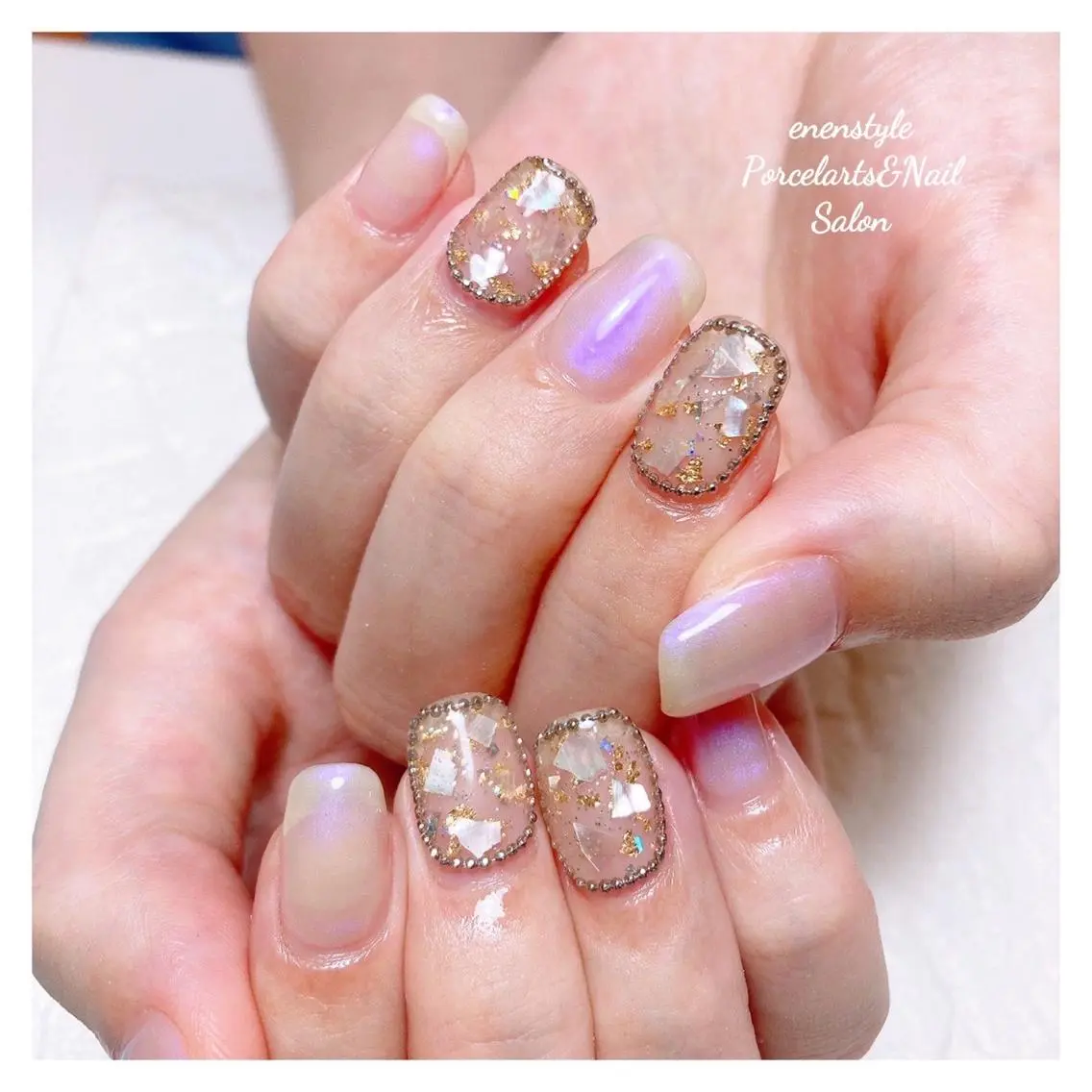 ミディアム ネイル 🐾enen style 🐾のネイルデザイン