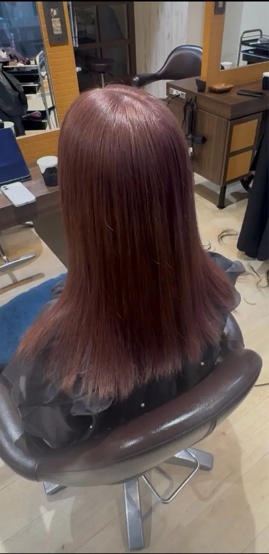 カラー ベージュカラー ピンクカラー ピンクベージュ orque _mahoのヘアスタイル