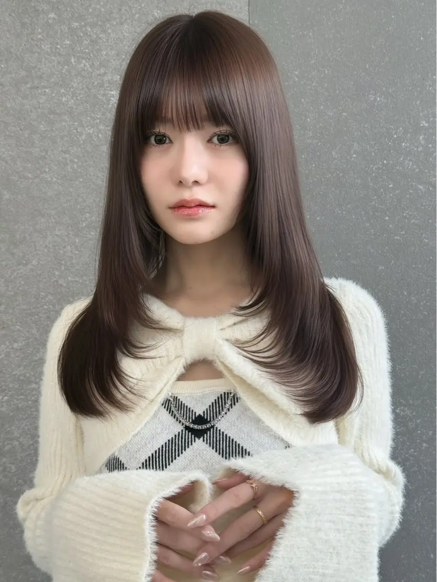 セミロング カット ヘアカラー トリートメント 小久保美空/縮毛矯正 ミディアム/レイヤーのヘアスタイル
